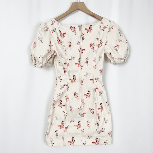 Finders Keepers Frankie Mini Dress Floral Retro Vintage Pin Up Puff Poof Sleeve - Picture 7 of 8